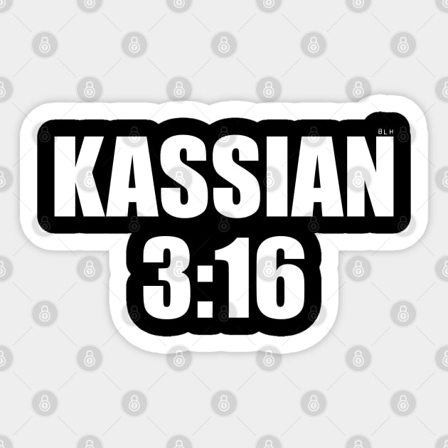 Kassian 3:16 Sticker by Beerleagueheroes.com Merch Store